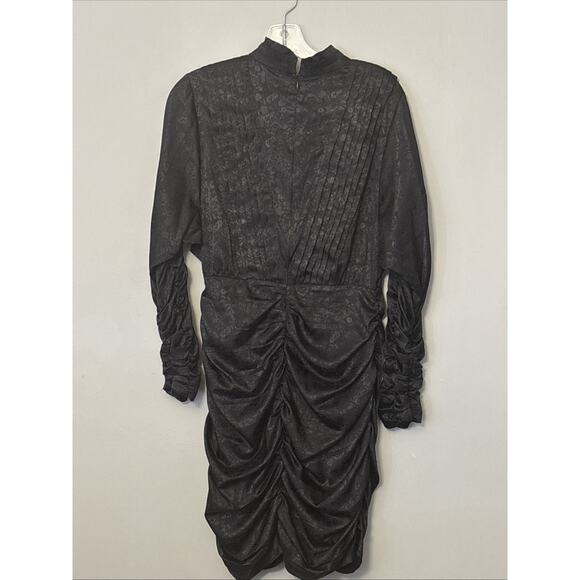 Hunter Bell Victorian Gothic Ariana Ruched Black Dress 8 Vintage Inspired - Picture 3 of 9